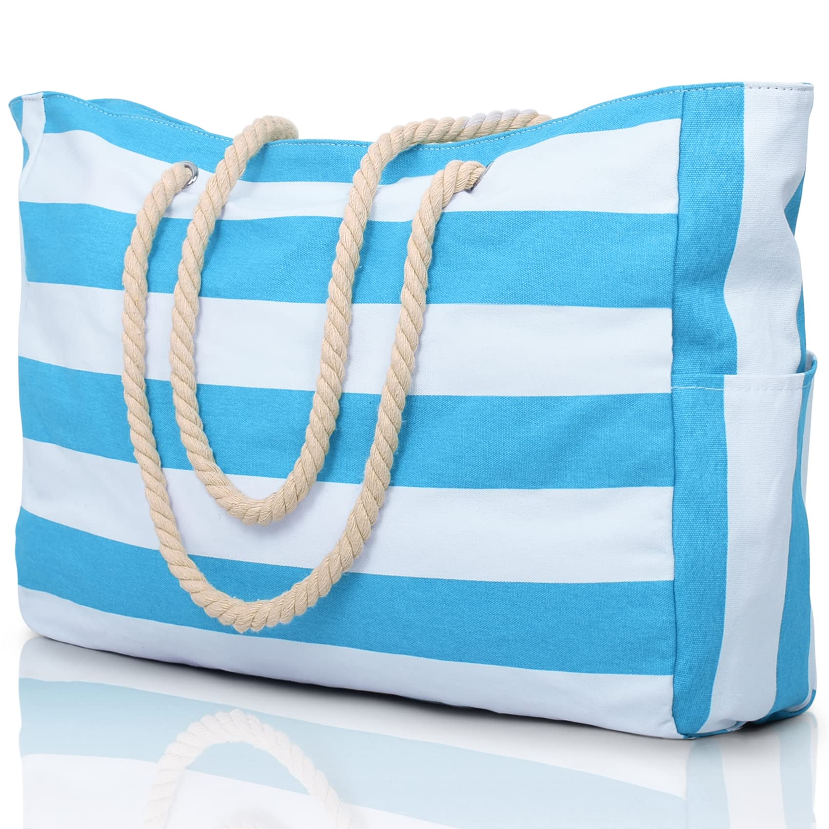 Photo 1 of Becokan Beach Bags for Women Large Waterproof Beach Tote Bag Zipper Beach Bags Waterproof Sandproof Swim Pool Bag Large Tote