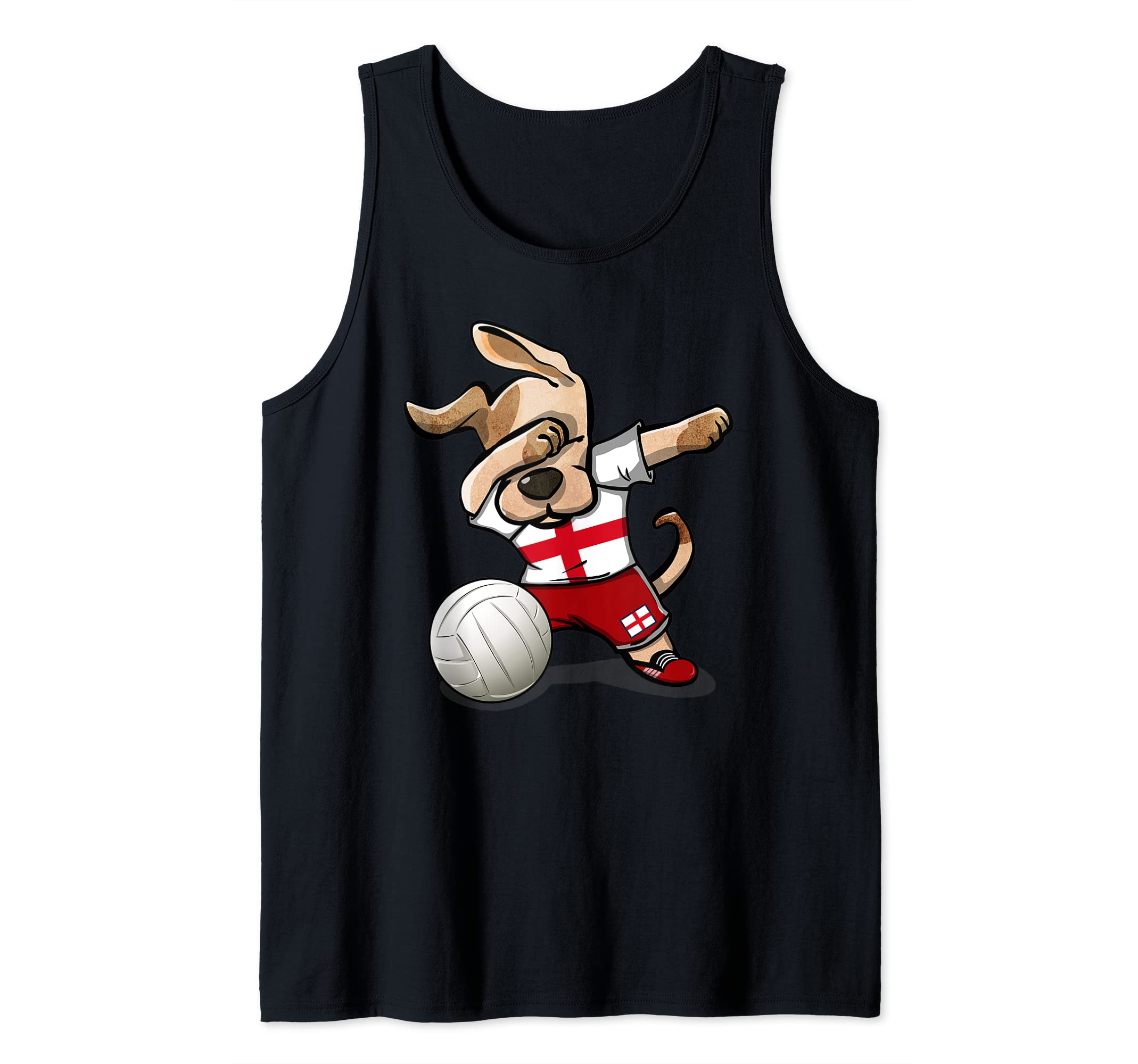 Dabbing Dog England Volleyball Fans Jersey English Flag Art Tank Top