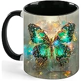 Butterfly Coffee Mug 11 OZ Ceramic Tea Cup Novelty Mugs Funny Coffee Cups with Handle