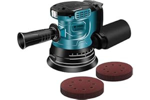 ZUYIYI 5 Inch Cordless Random Orbital Sander for Makita 18V Battery, 12000RPM Electric Orbital Sander 3 Various Speeds, Palm Sanders w/20 Pcs Sandpapers for Woodworking, Sanding(Bare Tool)