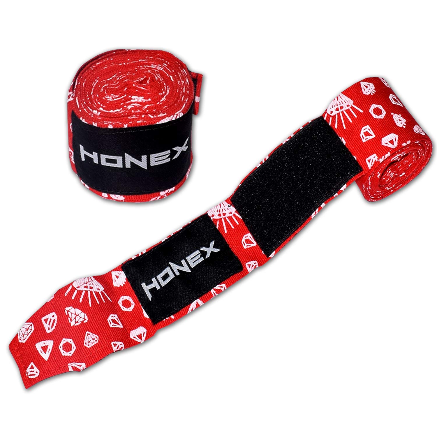 Honex Mexican Style Stretchable Boxing Hand Wraps (4m) - Premium Quality Hand Wraps for Boxing and MMA - Ultra Soft Durable Quality Bandages for Men & Women - 1 Pair Pack