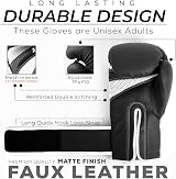 EVO Fitness Boxing Gloves Matte Black 10 Oz with Hand Wraps Men Women view 3