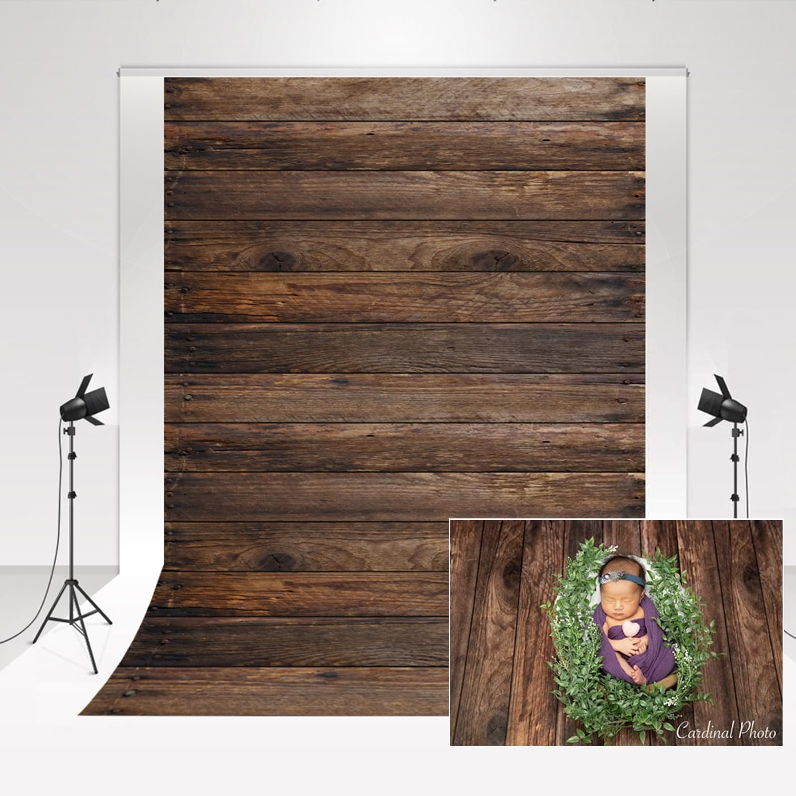 Kate Rustic Wood Photo Backdrop 1.5x2.2m Vintage Wooden Photography Background for Newborn Baby Portrait Photo Studio