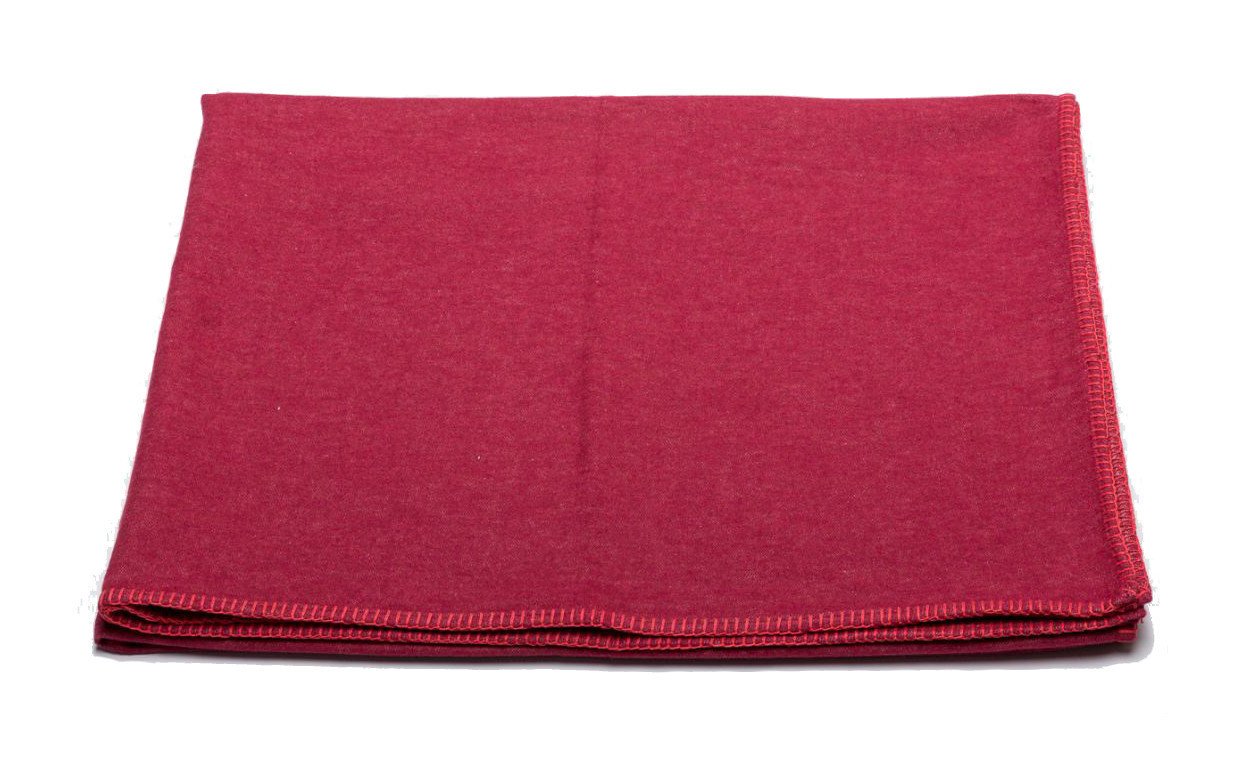 David Fussenegger Sylt Cotton Blanket, Plain Colour with Decorative Stitching, wine red, 140 cm x 200 cm — image 1