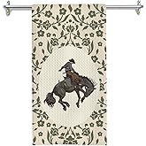GOOZHO Floral Western Cowboy Kitchen Towels, Vintage Rodeo Cowboy Dish Tea Towels for Kitchen Decor, Country Wild Western Botanical Decorative Hand Towel for Bathroom Decor, 16x24 Inches