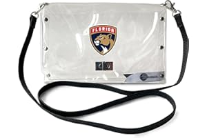 Littlearth Womens NHL Clear Envelope Purse With Black Fashion Strap