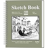 Sketch Book 8.5 x 11, Sketch Pad, Pack of 1 (68lb/100gsm), 100 Sheets Spiral Sketchbook, Acid Free Drawing Paper, Sketch Pads for Drawing for Adults, Art Paper for Drawing and Painting for Kids.