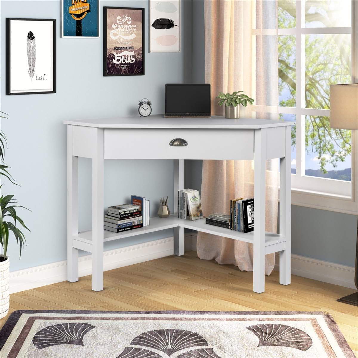 Corner Desk Triangle Corner Office Computer Writing Desk