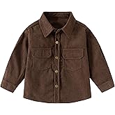 Morubut Toddler Baby Boys Corduroy Button Down Shirts Casual Long Sleeve Shirt Jacket with Flap Pockets