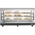 KoolMore - HDC-6C Commercial 48" Countertop Food Warmer Display Case Merchandiser with LED Lighting and Front Sliding Door - 6.5 cu.ft.,Black