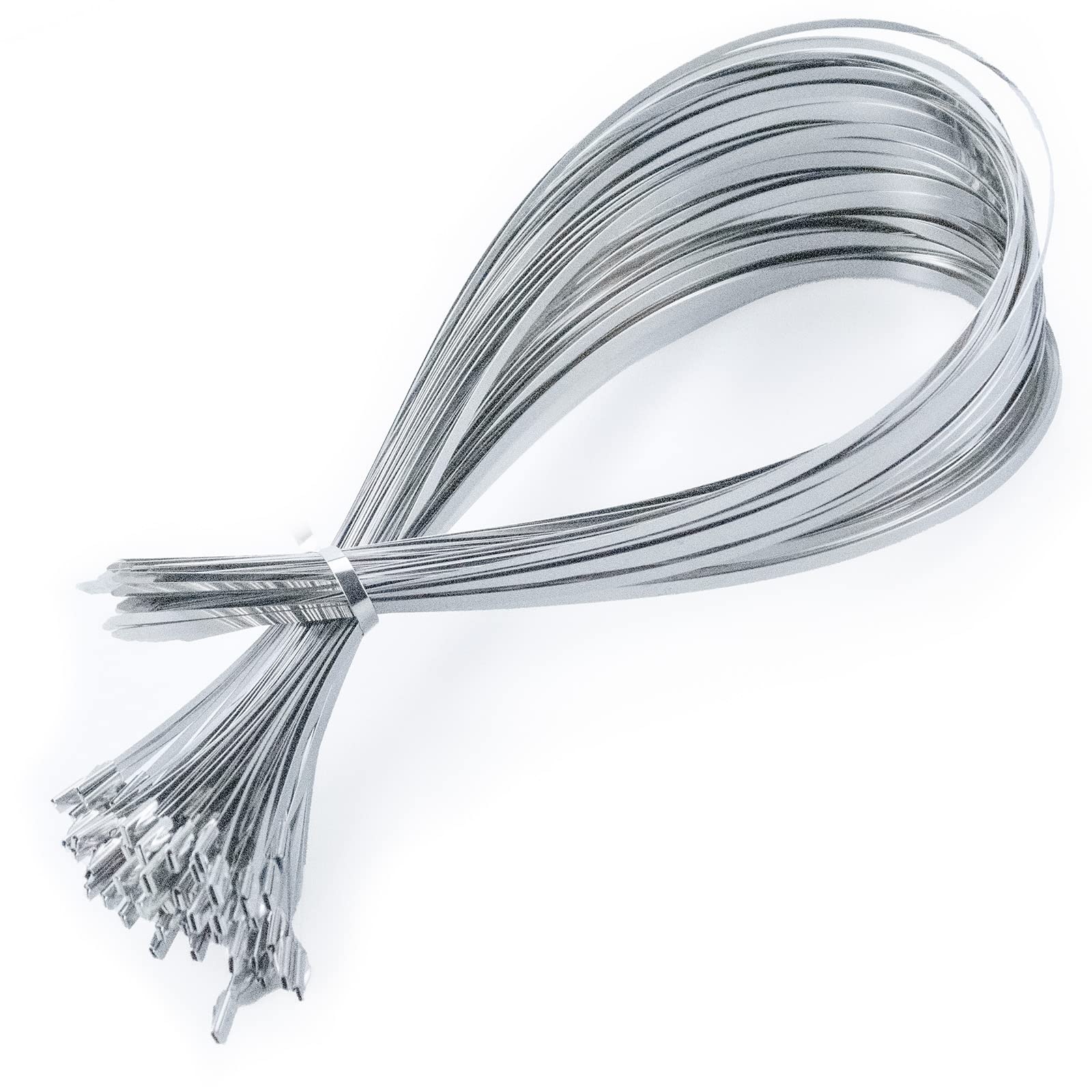 Metal Cable Ties, 304 Stainless Steel Zip Ties 100Pcs/24IN/600MM Heavy Duty, Heat Resistant for Exhaust Wrap/Fencing/Pipes/Auto Repair, Replace Metal Wires.