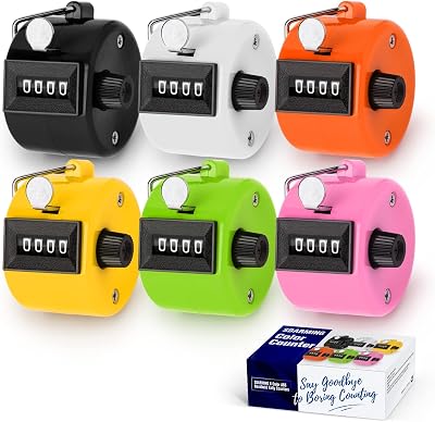 SDARMING Colour Counters Tally 4-Digit Clicker ABS Handheld Counter