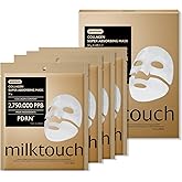 MILKTOUCH Real Collagen Overnight Mask with PDRN (4 pcs), Korean Hydrogel sheet mask with PDRN, Real Collagen 2,160,000PPB for Elasticity, Hydrating, Firming, Anti‑Aging, Glass‑Skin