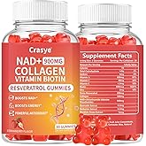 NAD+ Sugar Free Gummies 900MG NAD Supplement for Men and Women NAD Nicotinamide Resveratrol Gummy, NAD+ Plus Supplement Gummies for Anti-Aging, Cell Regeneration & Energy, Strawberry, 60 Count