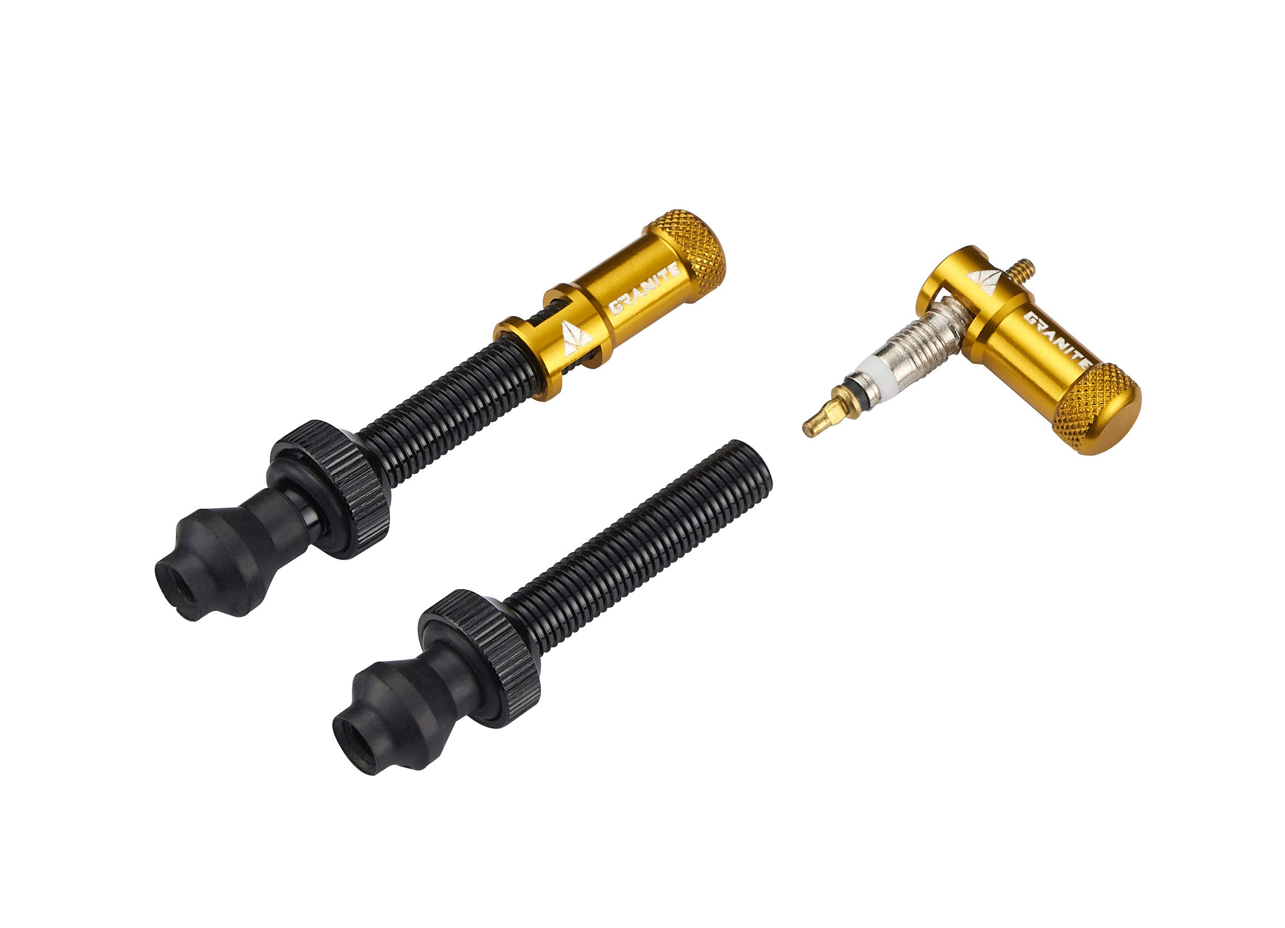 Granite Juicy Nipple Valve Cap and Presta Valve Stem Set, Bike Tyre Caps Dust Covers with Valve Core Removing Function, Durable Alloy Tyre Valve Cap (Gold)