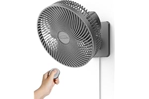 SHINEBELLA 10 Inch Wall Mount Oscillating Fan with Remote and Timer, Small Bedroom RV Fan with 4 Speeds, Quiet Operation,90°Oscillation, Adjustable Tilt,5.92 ft Wire, Cooling Bathroom Wall Mounted Fans