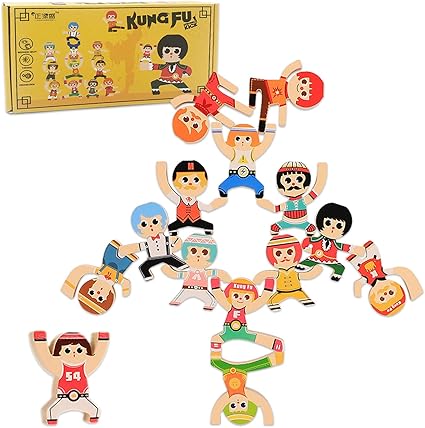 wooden stacking blocks balancing toy