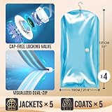 TAILI Hanging Vacuum Storage Bags 4 Jumbo 135x70 cm Coats Dresses Wardrobe view 3
