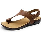 DREAM PAIRS Women's Comfortable Cork Footbed Arch Support Sandals Casual to Dressy Thong Walking Flat Sandals for Summer