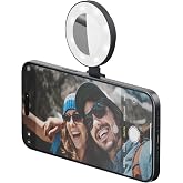 ShiftCam SnapPocket Light - LED Selfie Ring Light with Four Brightness Settings and Built in Battery - Magnetic Mount Snaps on to Any Phone - Flippable Design (Midnight)