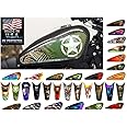 Motorcycle Gas Tank Decals/Sets - for Harley Davidson Sportster Honda Shadow Suzuki Kawasaki Indian Yamaha (U.S. Army - 2pc Side Tank Decals)