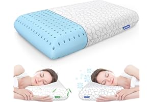 CushZone Memory Foam Pillows for Sleeping, Cooling Pillow with Removable and Machine Washable Cover, Bed Pillow for Side, Back and Stomach Sleepers, King Size (1 Pack)