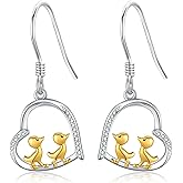 JERWLI Cat/Possum/Sloth/Lizard/Snake/Bee/Axolotl/Donkey/Longhorn/Capybara/Duck Earrings for Women 925 Sterling Silver Animals Jewelry Gifts For Women