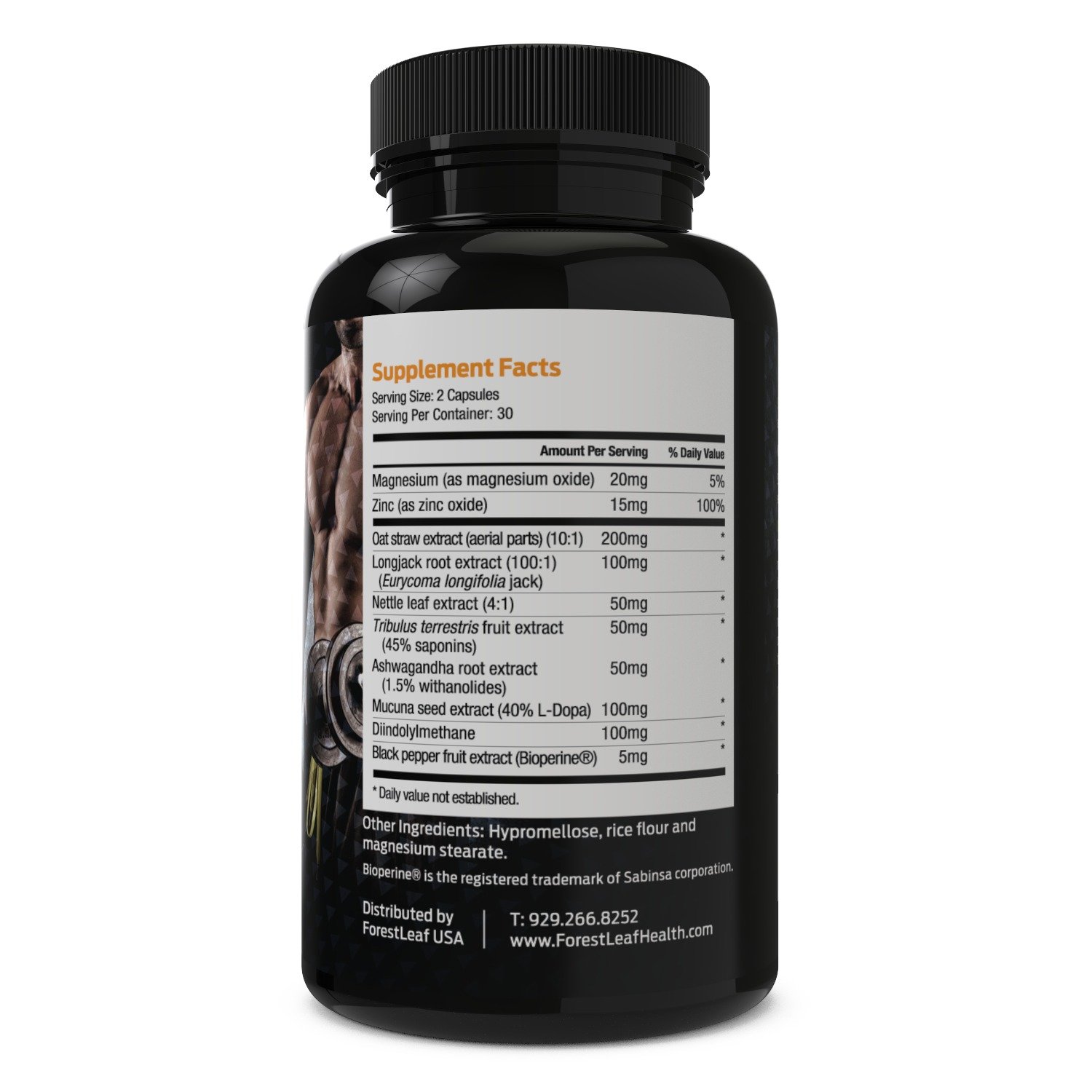 MAX Strength Testosterone Booster Men\'s Supplement - Boosts Muscle Growth & Recovery - Enhances Sex Drive, Energy & Stamina - 60 Veggie Capsules - By ForestLeaf