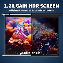 WASJOYE Motorised Projector Screen 100" - 4:3