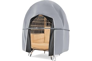AURRAGIY Patio Egg Chair Cover Double Wicker Egg Chair Covers for Outdoor Furniture Egg Swing Loveseat Cover Waterproof 420D Patio Chair Cover 91x80 inches (Grey)