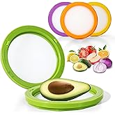 BHNJUTM Avocado Saver and Tomato Holder - Set of 4 Reusable Storage Containers for Fridge - Ideal for Garlic,Onions,Lemons,and Potatoes.