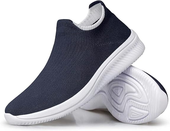 Amazon Vibdiv レディース ウォーキングシューズ スリッポン ソックス スニーカー ランニングシューズ 快適 通気性 作業靴 屋内外 Us サイズ 24 カラー ブルー Vibdiv スノートレーニング