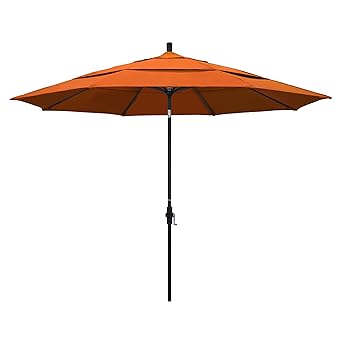 Amazon Com California Umbrella Gscu118302 Sa17 Dwv 11 Round Aluminum Market Crank Lift Collar Tilt Black Pole Pacifica Tuscan Patio Umbrella 11 Foot Patio Umbrellas Garden Outdoor