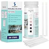 200 Chlorine Test Strips for Food Services, 0-200 ppm Sanitizer Test Kit for Kitchen Supplies, Restaurant, Bars, Hotels, Food Trucks, Precise Bleach Test Strips, Easy to Use and Fast Results
