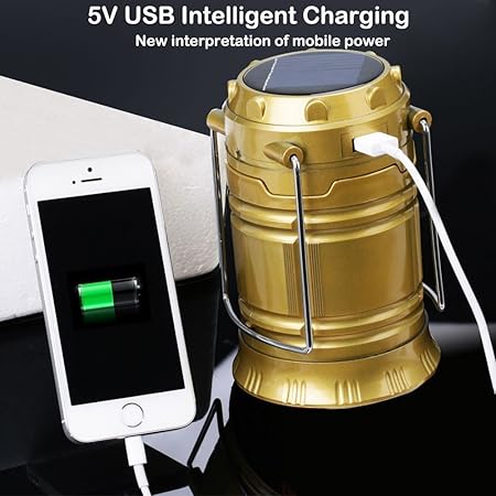 Naivete LED Solar Emergency Light Lantern + USB Mobile Charging+Torch Point, 2 Power Source Solar, Lithium Battery, Travel Camping Lantern - Multi