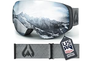 WILDHORN OUTFITTERS Wildhorn Roca Ski Goggles Men Women Anti-Fog/Scratch 100% UV-Magnetic Lens-Snowboard Snow Goggles Men Women Adult