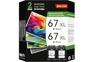 67XL Black Ink Cartridges Compatible for HP 67 Ink Cartridges Compatible for HP Ink 67 Fit for DeskJet 4155e 2855e 2755e 2700