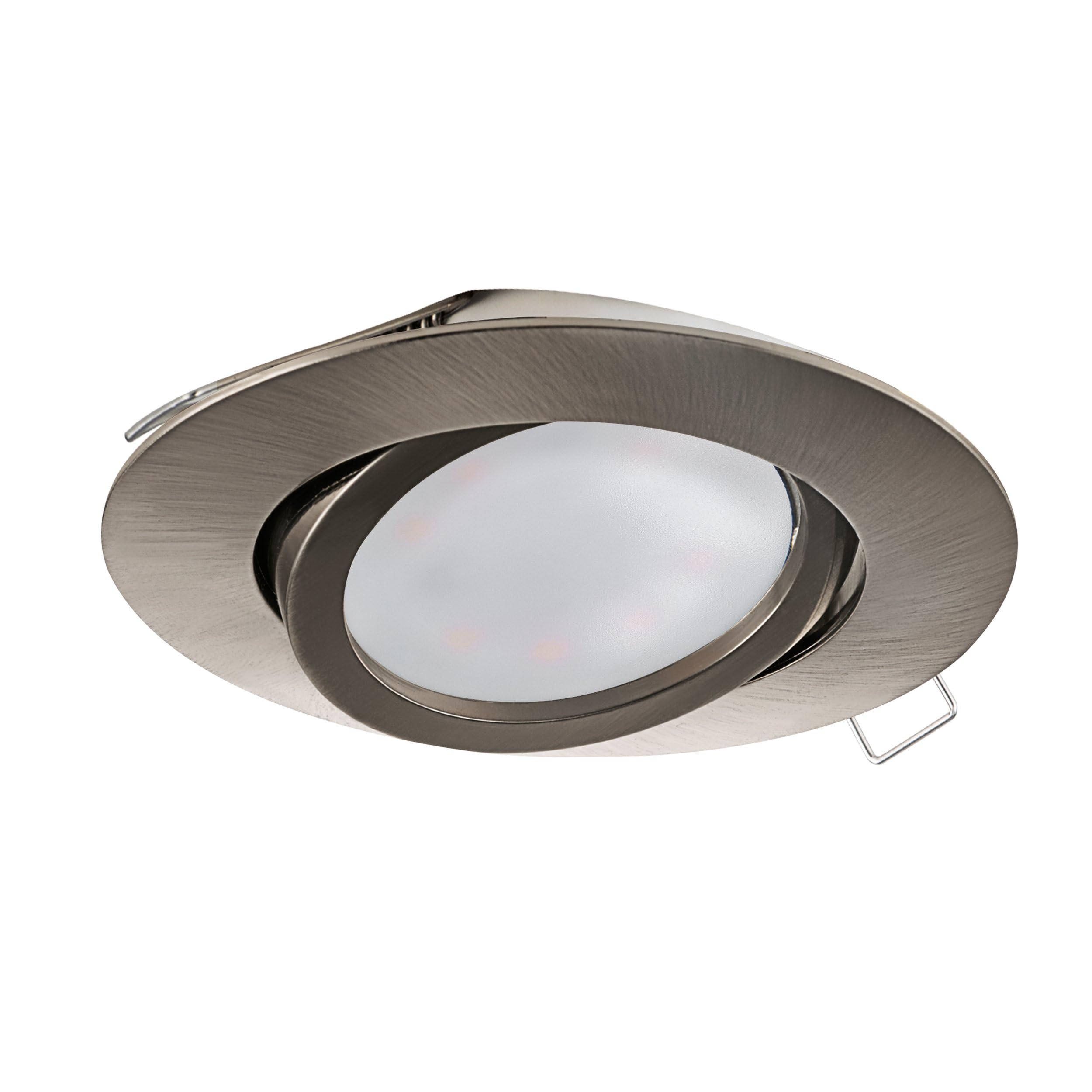 Eglo Recessed Spotlight Tedo, Aluminium die-cast in Matte Nickel, Built-in lamp with GU10 Socket, LED Bulb Included, Flat recessed Spotlight, Adjustable, Ø 8 cm — image 1