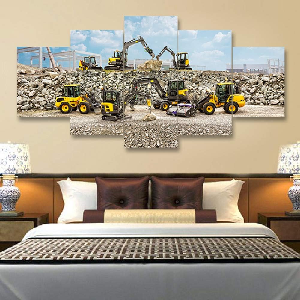 Amazon Com Mondfh 5 Canvas Paintings 5 Piece Canvas Excavator Navvy Canvas Picture Painting Decor Print Poster Wall Art Posters Prints amazon com mondfh 5 canvas paintings 5