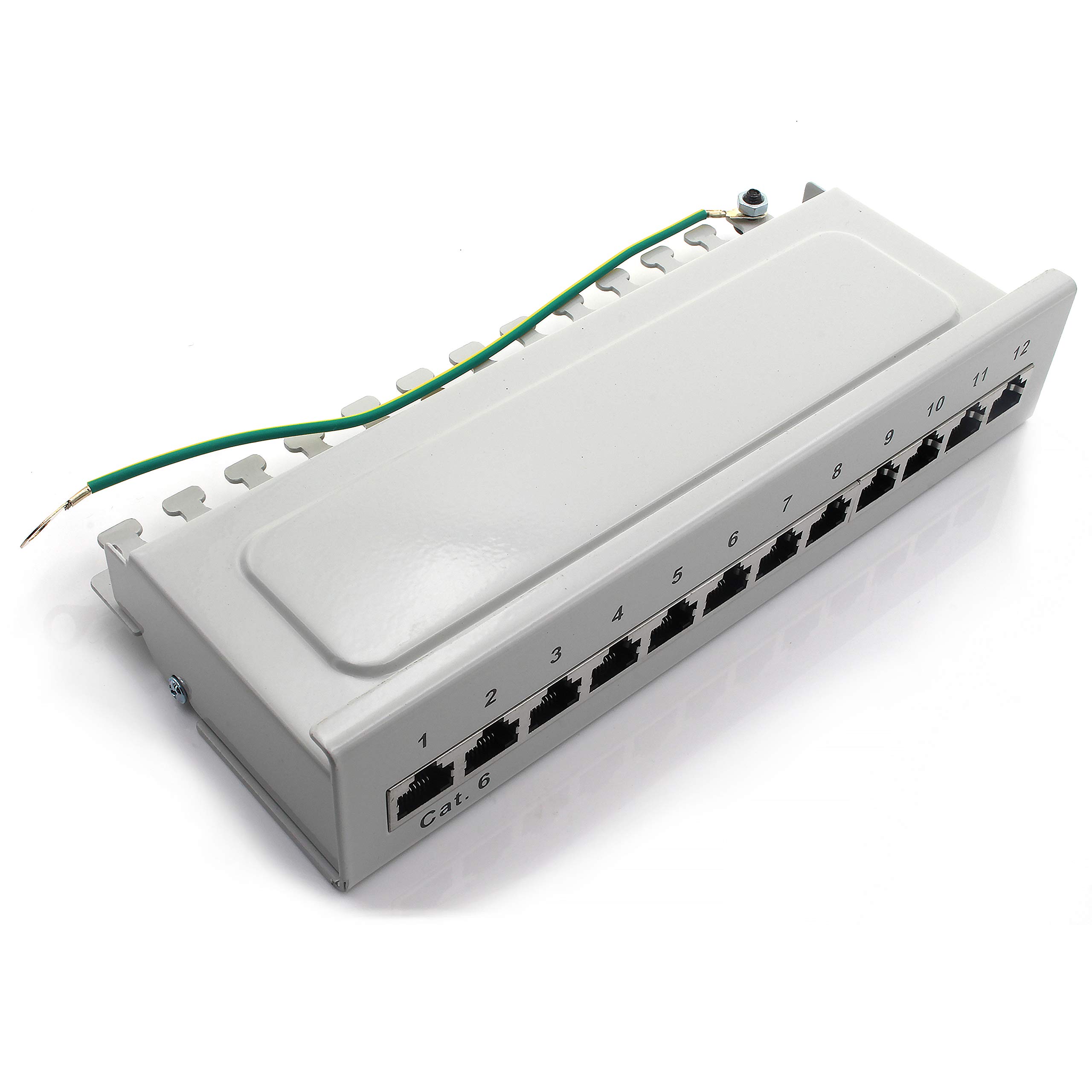 1aTTack.de 367463 Patch panel CAT6 12 port white distribution panel LSA+ connection technology network distribution - RJ45 - TIA 568 A/B - white