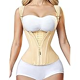 GainKee Waist Trainer for Women Zipper Corset Body Shaper Tummy Control Cincher Sports Girdle Workout Tank Top