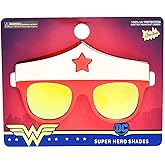 Sun-Staches Wonder Woman Sunglasses with Crown | Lil' Costume Accessory | UV 400 | One Size Fits Most