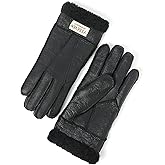 YISEVEN Women's Winter Sheepskin Shearling Leather Gloves Wool Cuffs