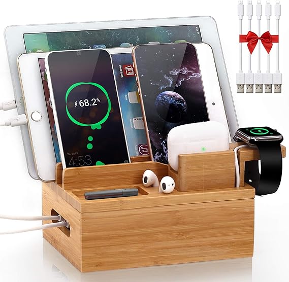 Amazon.com: Bamboo Charging Station for Multiple Devices - Pezin