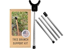 Kalinar Adjustable Aluminum Tree Support Pole with Tree Crutch – Prevents Fruit Tree Branch Breakage – Holds Up to 100 lbs – Adjusts to 16”-74” for Leaning Trees (1-Pack)