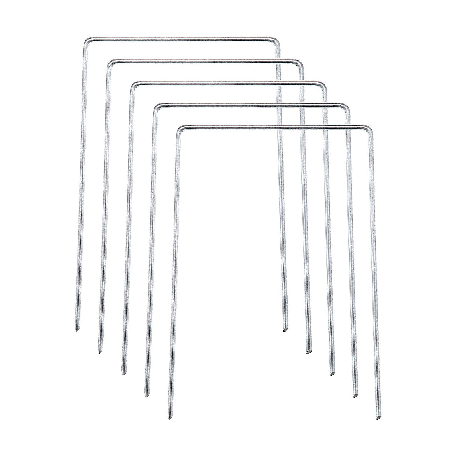 YINETTECH 50Pcs Turf U-Pin Metal Galvanised Peg Staple for Farm Plastic Sheet Lawn Artificial Grass Turf Fixing