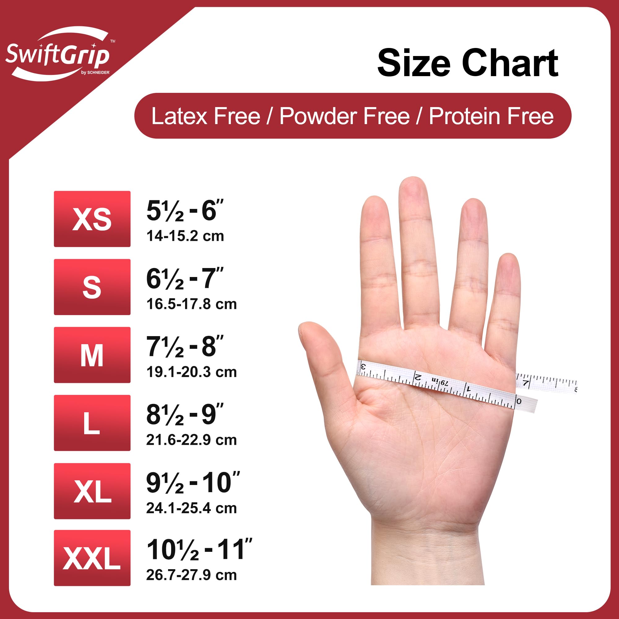 SwiftGrip Disposable Nitrile Exam Gloves, Medium, Box of 100, Burgundy, Latex-Free, Powder-Free, 3mil, Medical Grade, Food Safe, Non Sterile