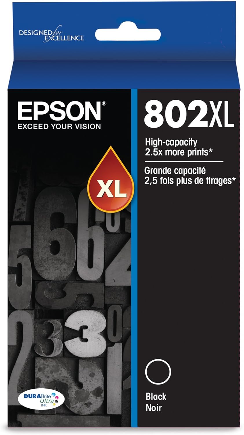 Epson T802XL120 DURABrite Ultra Black High Capacity Cartridge Ink