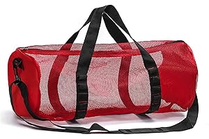 ReignSword Mesh Duffle Bag for Scuba Dive or Snorkel, 22.8 x 10.6 x 10.6 Inches Portable Snorkeling Equipment Carry Bag with 