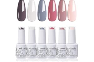 Arte Clavo Gel Nail Polish Set, Nude Gray Gel Polish Set, Neutral Pink 6 Colors Soak Off UV Gel Nail Polish Home Salon Gel Manicure Kit 629…